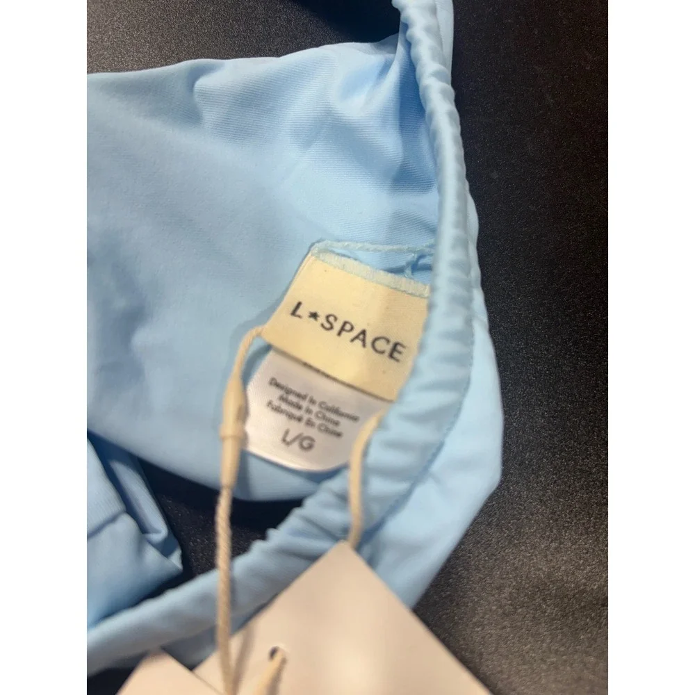 L*Space Robyn Bottom Tanga Sky Blue Bikini Swim Bottom LSROG24 Mens Large NEW